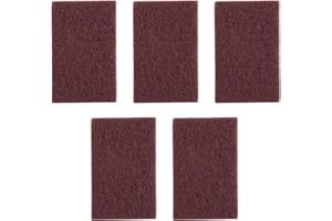 GroveEss 5 PCS Professional Industrial Abrasive Scouring Pad,Catering Kitchen Sponge Scourer Pads,Cleaning Tool for Griddles Dishes Car Washing (Red)