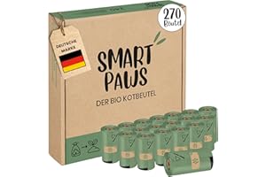 SMARTPAWS Hundekotbeutel biologisch abbaubar (heim- kompostierbar)| 270 zertifizierte Kotbeutel für Hunde | Extra starke Hundebeutel für sensible Hunde – Hund