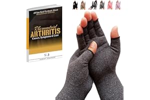 SyeJam Arthritis Gloves Fingerless- Rheumatoid Arthritis Compression Gloves for Pain Relief - Grey (S) 1 Pair