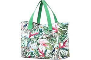 Myhozee Borsa Mare Donna Grande - Borsa da Spiaggia Danna XXL Famiglia Impermeabile Borse da Mare Grandi Tote Bag Beach Bag con Cerniera Shopping Bag Borsa Estiva per Spiaggia Viaggio Piscina Vacanza