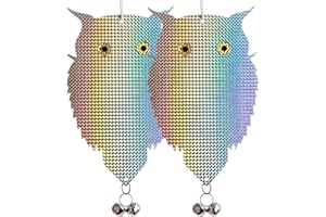 OFFO Taubenschreck Taubenabwehr Balkon, Eulenbild Vogelschreck Vogelabwehr Balkon Tauben Abschreckung Hängen im Freien reflektierende Kunststoff Eulen Tauben zu erschrecken 2 Pcs