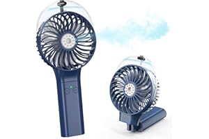 COMLIFE Tragbarer Handventilator, 3000mAh wiederaufladbarer Mini USB Ventilator, Zusammenklappbares Design, Nebelventilator Sprühventilator für Reisen, Heimbüro, Camping, Zuhause