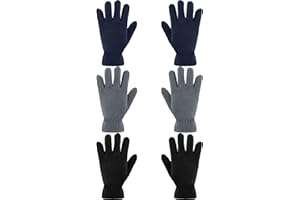 SATINIOR 3 Pairs Kids Gloves Fleece Winter Boys Magic Mittens Soft Warm Gloves for Boys Outdoor Activities (for 8-12 Years Old)