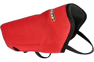 DINGO GEAR WWW.DINGOGEAR.COM 1977 Dingo Gear Jack Manchon de Morsure Court, Protection Universelle d'Entraînement pour K9, IGP, Séances de Morsure, Sports Canins, 2 Poignées, 1 Prise, Dureté Moyenne, Nylcot Rouge (S00534)