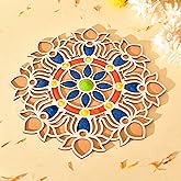 CraftVatika Diwali Rangoli Stencils for Door Entrance, Diwali Decoration Items for Home Decor, Rangoli Making Tools Kit, Rang