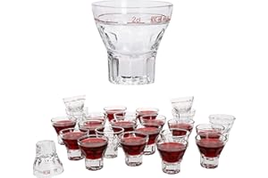 Van Well Set di 24 bicchieri da liquore Mannheim I 2 cl in vetro di cristallo con tacca rossa I bicchieri per Tequila Raki Vodka liquore Ouzo I set di 24 bicchieri corti