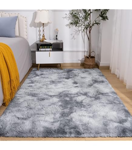 ConCus-T Tappeto da bagno grigio soffice per camera da letto di ragazze e ragazzi, in pelliccia sintetica, soffice tappeto grigio per vasca da bagno, soggiorno, grigio chiaro, 40 x 60 cm