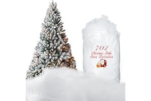 Tatuo Decoración Navideña de Nieve Falsa Fibra de Nieve Artificial Nieve Esponjosa Nieve Interior para Árbol de Navidad Manto de Invierno Aldea Natividad Exhibición de Navidad(7 oz/ 200g)