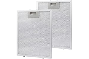 Btstil 2 sztuki metalowych filtrów przeciwtłuszczowych do okapów kuchennych, 260 x 230 mm, uniwersalny filtr przeciwtłuszczowy z metalową kratką do okapów kuchennych (305 x 267 x 9 mm)