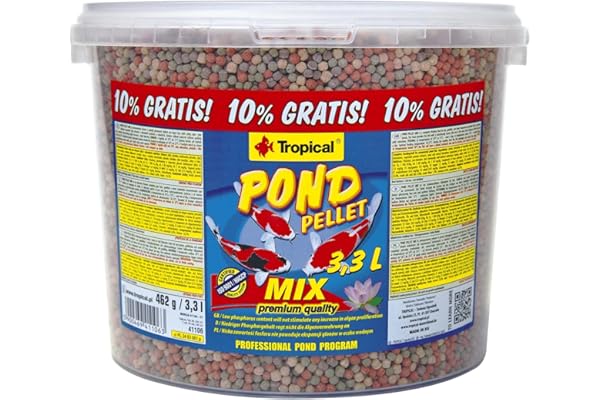 Pond Pellet Mix 3,3L / 462g - Aliment Complet sous Forme de Boules flottantes pour Koi, Poissons de Bassin
