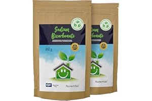Nortembio Bicarbonato di Sodio 2 x 850 g 100% Naturale per Pulizia Multiuso. Senza Alluminio. Elimina Odori e Sporco. Cucina, Bagno, Tessuti. E-Book Incluso