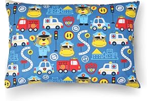 PinkZebra 30 x 50 cm, federa per cuscino per bambini e neonati, in 100% cotone, federa per cuscino per ragazze e ragazzi, Oeko-Tex Standard 100, fodera per bambini con chiusura lampo, Ippo Poliziotto