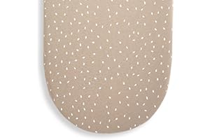 The Little Green Sheep - Moses Basket Baby Crib Fitted Sheets for the Nursery, Organic Cotton, Breathable, Super Soft and Luxurious, Neutral for Boys and Girls (35cm x 75cm) (Truffle Rice)