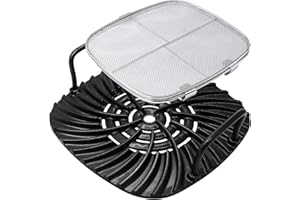 HIORUCET AG301 Replacement Parts, Grill Plate Grate & Stainless Steel Splatter Shield For Ninja Foodi 5-in-1 Grill Parts, Ninja AG301, AG400, AG300, IG350Q, IG301A, AG301C, AG302, LG450CO, AG300C, IG302Q.