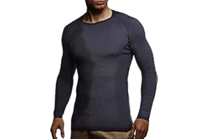 LEIF NELSON Herren Strickpullover Basic Rundhals Crew Neck Sweatshirt Langarm Sweater Feinstrick LN20729