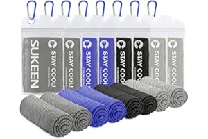 Sukeen Cooling Towel, Towels 4 pack, Gym for Women, Cool Towel Instant Relief Stay Ice Neck (2*dark Grey/2*dark Blue/2*grey/2*black), 40 x12 inch