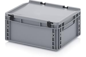 Auer Packaging Eurobehälter-Eurobox 40 x 30 x 18,5 cm mit Scharnierdeckel inkl. gratis Zollstock