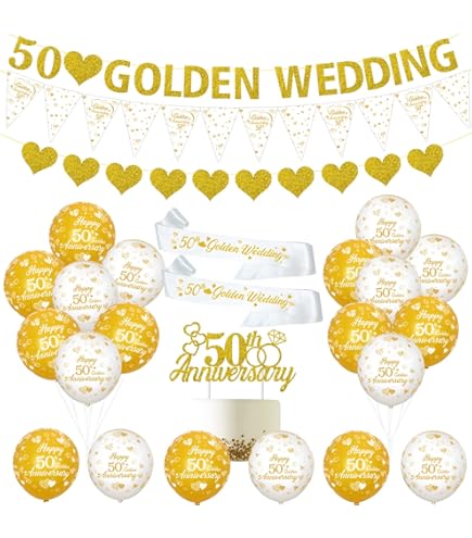 Gouden 50 Jaar Ballonnen 28cm (25 stuks Gouden 50 Jaar Ballonnen 28cm (25 stuks