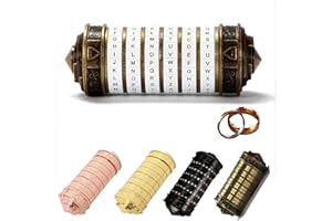 MINGZE Da Vinci Code, Zylinderschloss Box Mini Cryptex Retro Alphabet Sperren Valentinstag Freundin Freund Weihnachten Geburtstag Interessantes Kreatives Romantisches Geschenk（weiß-1）