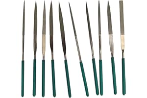 FITOOL Limas de aguja de diamante de níquel negro de 5,5 pulgadas, 10 unidades, recubierto de diamante de níquel negro grano medio # 120, para archivar metal/cerámica/joyería/vidrio