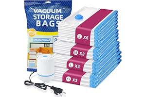 SUPERWSLING Vakuumbeutel für Kleidung mit Elektrische Luftpumpe, 10 Vacuum Bags for Clothing (4 S, 2 M, 2 L, 2 XL), ideal für die Aufbewahrung von Reisen,Kleidung und Bettdecken (10)