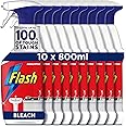 Flash Multi Purpose Bleach Cleaning Spray, Cleaning Products, For Hard Surfaces, Kitchen Cleaner Spray, 800ML x 10, Multi Surface Cleaner