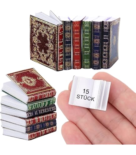 BLMHTWO 30 pezzi libri della casa delle bambole, mini libri