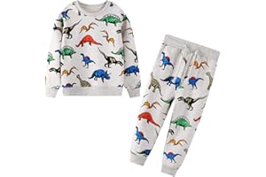 JinBei Chłopięce dziewczęta dresy dziecięce sweter zestaw odzież sportowa pulower bluza top i spodnie stroje zestawy odzieży z długim rękawem Boże Narodzenie szkoła jogging bawełniany kombinezon unisex wiek 2, 3, 4, 5, 6, 7