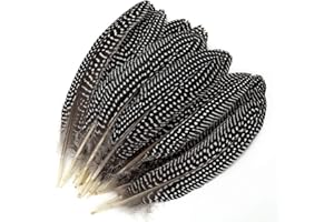 Mwoot 20 stück Natur Dekoration fasan Federn, 15-20 cm läng, Gepunktete Federn Ideal für Kostüme, Hüte, basteln, Zuhause Dekor, DIY