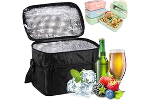 RONGJ Borsa Termica, Sinwind Borsa Termica Porta Pranzo 10L Frigo Isoterma per Alimenti Mantenere Caldo o Freddo per PIC-nic/All'aperto/Barbecue/Campeggio/Eventi Sportivi, Nero