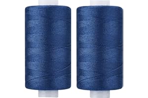 Simthread Filato da cucito in poliestere per macchine da cucire e trapuntatura - blu navy 550 iardi/bobina