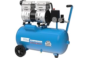 Güde 50136 sprężarka Airpower 150/8/24 Silent (podwójny agregat tłokowy z napędem bezpośrednim, 0,75 kW, 230 V, bezolejowy, 8 barów)