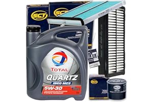 BANDELONE Inspektionspaket + 5L Total 5W30 Öl passend für 3 BM BN 6 GJ GL CX5 KE GH 120-192 PS