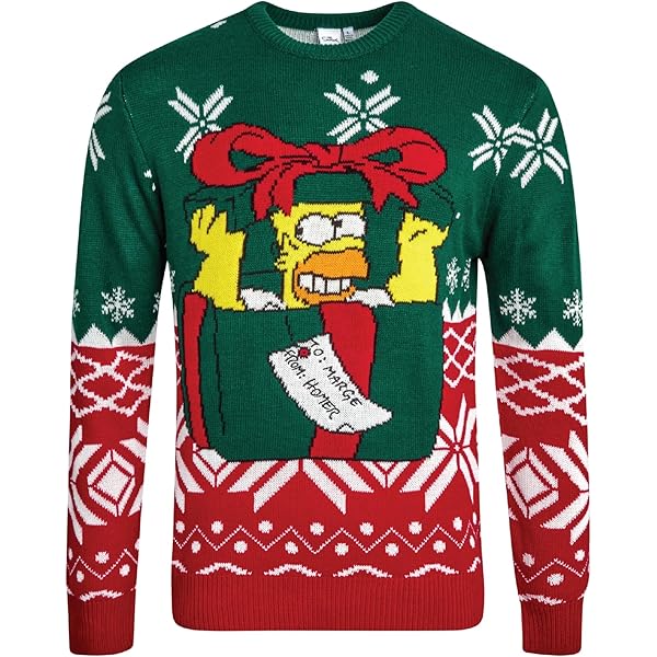Simpsons Weihnachtspullover Herren - Homer Simpson Bier-Pullover Für Die Festtage
