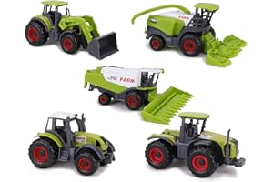 Toyland® Set mit 5 grünen Spielzeugen für Landmaschinen aus Metalldruckguss - jeweils ca. 4,5 cm - Enthält Traktoren, Mähdrescher und mehr!