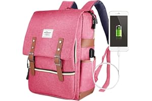 Puersit Laptop Rucksack for Women, Work Laptop Backpack 15.6 inch Men, Water Resistant College School Business Office Computer Bag with USB Charging Port