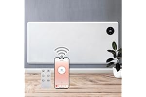 Purus 2000W White WIFI Smart App Control, Electric Radiator Heaters for Home, Bathroom Safe Electric Heater Setback Timer Lot 20 & Thermostat Control, Wall Mounted or Floor Standing with Controller