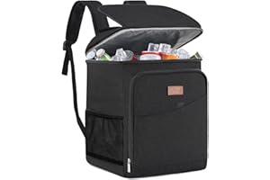 ‎LIFEWIT Lifewit 32L, 34 Dosen, isolierte Kühltasche, Große kühlrucksack, auslaufsichere tragbare Lunchtasche, weiche Kühlbox für Outdoor, Picknick, Strand, BBQ, Camping, Reisen, Familie, Schwarz