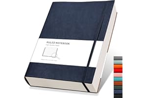 ‎RETTACY RETTACY Notizbuch A4 liniert - Dickes Tagebuch mit 320 nummerierten Seiten, 1 Rücktasche und hochwertigem Softcover für Frauen und Männer im Büro oder in der Schule, 21,5 x 27,9cm