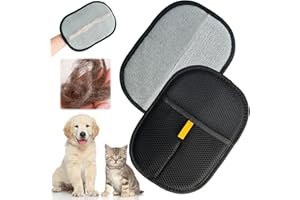 Moonlight Miles 2 Pack Pet Hair Removal Gloves,Double Sided Cat Grooming Glove,Static Removal Gloves For Dogs & Cats,Reusable Deshedding Pet Glove For Furniture,Bed,Carpet,Clothes,Sofa