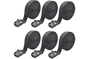 Mis.Moon 6 Stück Spanngurte mit Ratsche, 4m Spanngurt Fahrradträger, Befestigungsgurt Zurrgurte mit klemmschloss, Spanngurt für Auto, Sackkarre, Motorrad, Gepäck