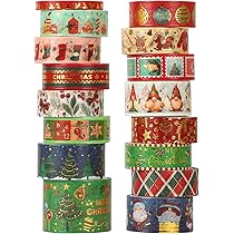 LGEGE Lot De 12 Rouleaux De Ruban Washi Tape Adhésif De Noël