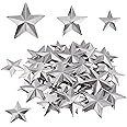 GORGECRAFT 90PCS 3 Sizes Metal Barn Star Rustic Three Dimensional Bulk Unfinished Magical Texas Sliver Stars 1 Inch 1.5 Inch 2 Inch for Patriotic 4th of July Wall Wreath Craft Farmhouse Decor