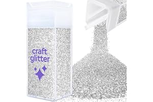 Hemway Argent métiers d'art Glitter Shaker pour Arts Crafts Gobelets papier de verre Décorations Projets de bricolage - 1/64" 0.015" 0.4MM - 130g / 4,6 oz