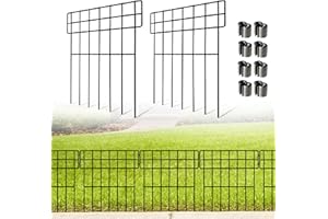 Thealyn 10 Pack Animal Barrera Valla de Metal Decorativo Jardín 17 en (H) X 13 en (W) Longitud Total 10,8 Pies No Dig Patio Frontera Animal Esgrima