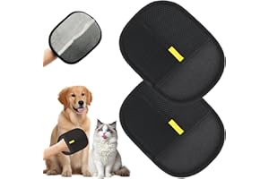 DAMIGHT Pack of 2 Fur Magnetic Gloves, Fur Magnet Gloves, Double-Sided for Dogs and Cats, Reusable Pet Hair Remover Glove, Anti-Static, Breathable Pet Hair Remover, Cat Toy