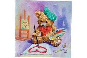 CRYSTAL ART- Kit Carte à diamanter, CCKA16, A16-Teddy, 18x18cm