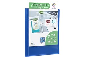 Viquel - Protegge documenti 80 foto (40 tasche, porta vista personalizzabile - Rilegatura in plastica formato A4 - Made in France - Blu
