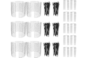 Waycin 15 protectores de plantas de animales a prueba de óxido de 13.7 pulgadas de malla metálica para mantener a los animales fuera de alambre, protectores de plantas para jardín interior y exterior
