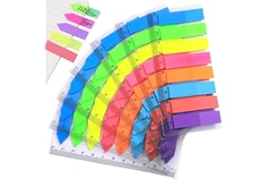 Hanyousheng Segnapagina Etichette, 1120 Pezzi Adesivi Colorati Indice, Adesive Scrivibile Etichette, Traslucido Rettangolo e Freccia, per Note di Lettura, Classificare i File